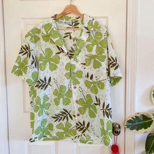 Green Vintage Men's Hawaiian Shirt Tiki🌺